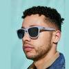 image:imagegoodr Zombie Skin Care Routine Polarized Sunglasses Medium Sized OG Gray Frames with Black Gradient Lenses Dark to Light Tint UV400 Protection No Slip No Bounce