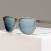 image:imagegoodr Going to ValhallaWitness Polarized Sunglasses Medium Sized OG Dark Gray Translucent Frames with Chrome Mirrored Reflective Lenses UV400 Protection No Slip