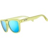 image:imagegoodr Swedish Meatball Hangover Polarized Sunglasses Medium Sized OG Yellow Translucent Frames with Blue Mirrored Reflective Lens UV400 Protection No Slip No Bounce