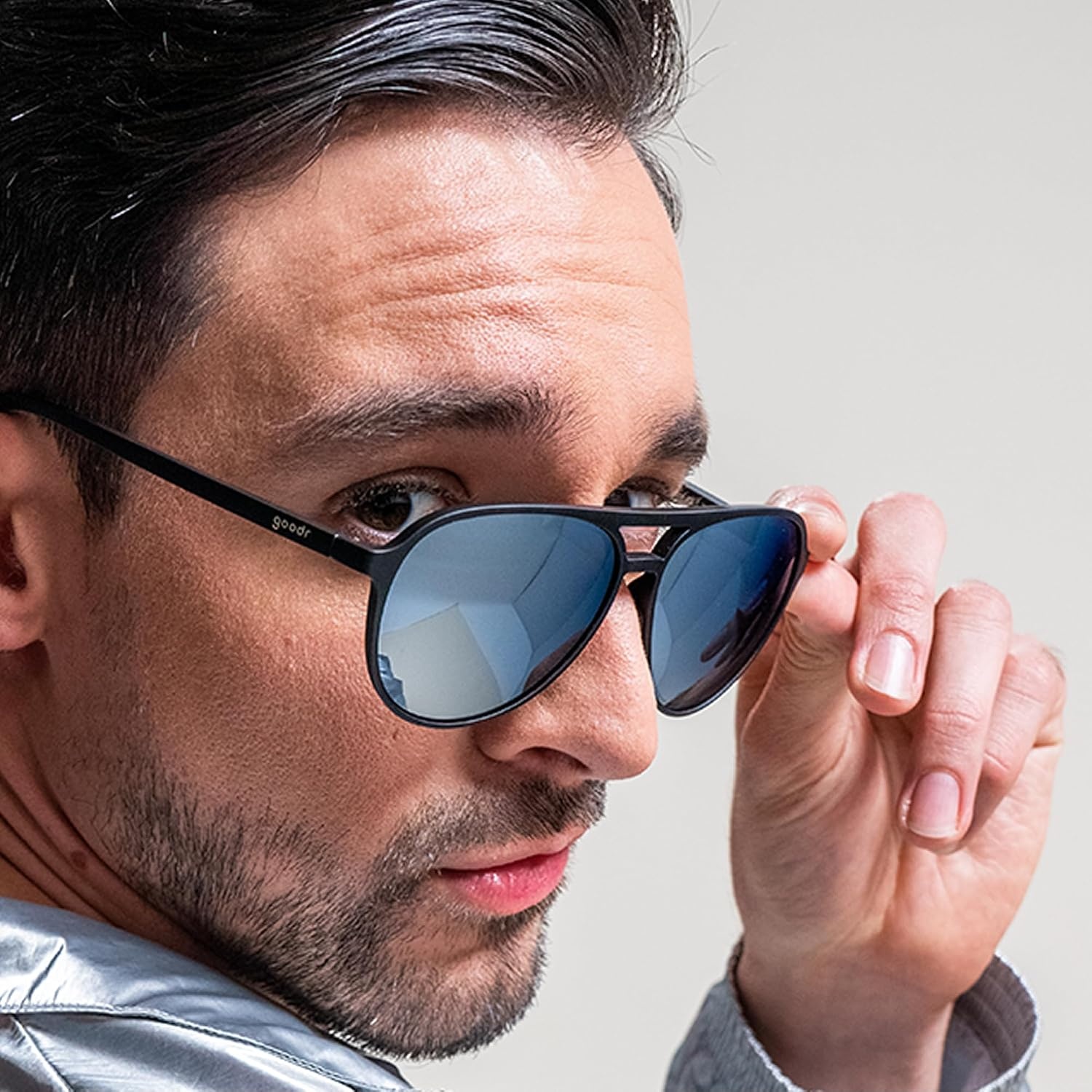 image:imagegoodr Mach G Polarized Sunglasses Women amp Men  Large Sized Aviator Frames UV400 NonReflectiveMirrored Lenses No Slip Multi ColorsAviator