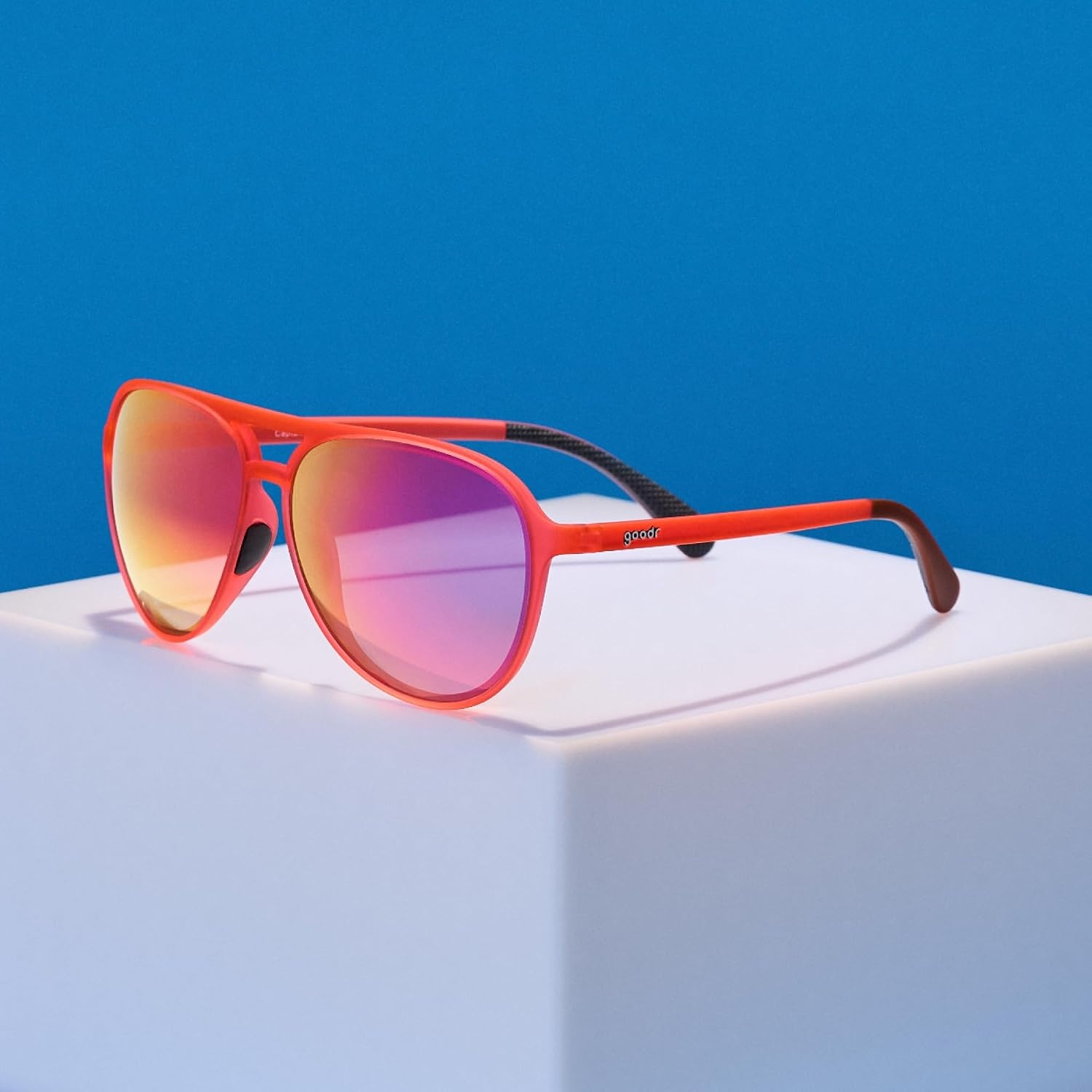 image:imagegoodr Mach G Polarized Sunglasses Women amp Men  Large Sized Aviator Frames UV400 NonReflectiveMirrored Lenses No Slip Multi ColorsCaptain Blunts Redeye