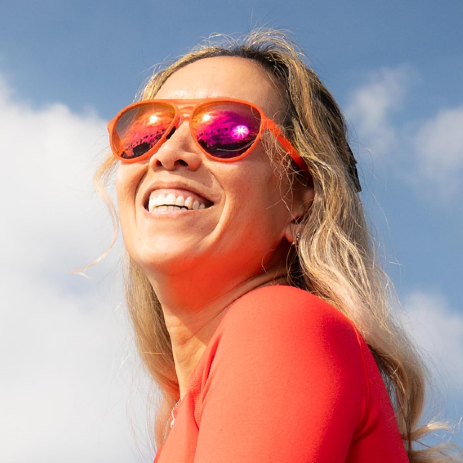 image:imagegoodr Mach G Polarized Sunglasses Women amp Men  Large Sized Aviator Frames UV400 NonReflectiveMirrored Lenses No Slip Multi ColorsCaptain Blunts Redeye V1