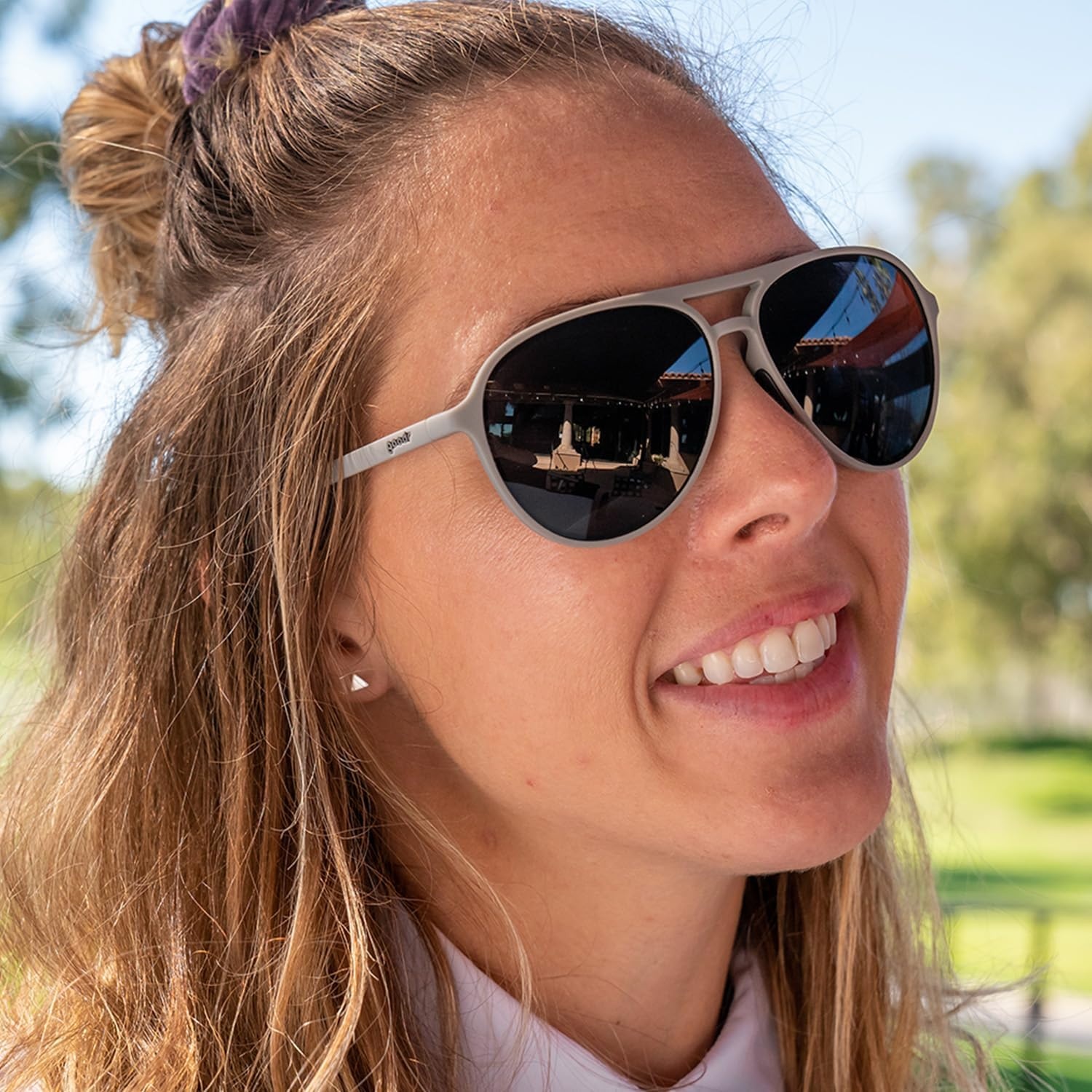 image:imagegoodr Mach G Polarized Sunglasses Women amp Men  Large Sized Aviator Frames UV400 NonReflectiveMirrored Lenses No Slip Multi ColorsClubhouse Closeout