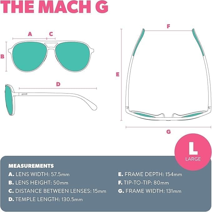 image:imagegoodr Mach G Polarized Sunglasses Women amp Men  Large Sized Aviator Frames UV400 NonReflectiveMirrored Lenses No Slip Multi ColorsGreen