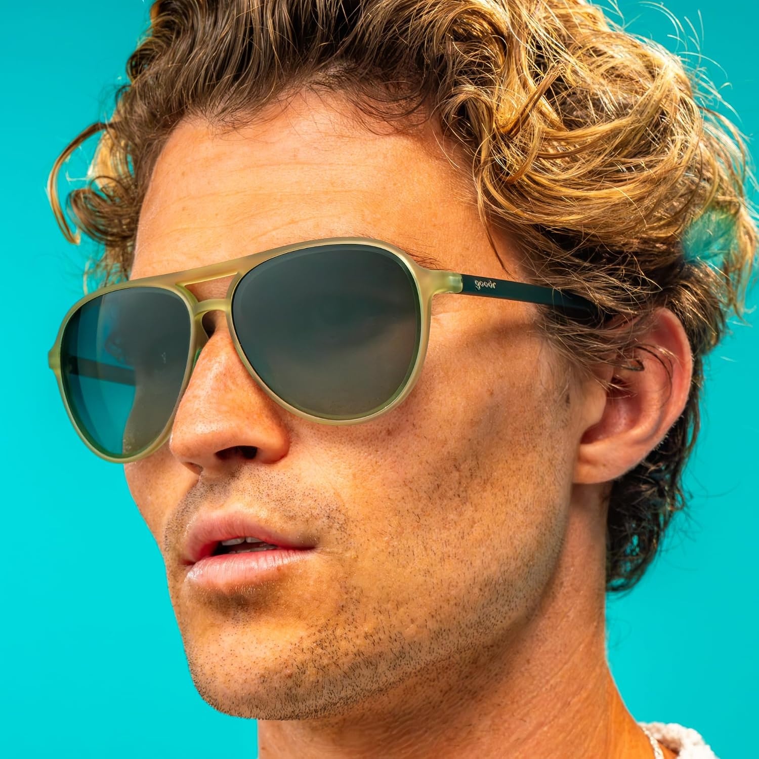 image:imagegoodr Mach G Polarized Sunglasses Women amp Men  Large Sized Aviator Frames UV400 NonReflectiveMirrored Lenses No Slip Multi ColorsGreen