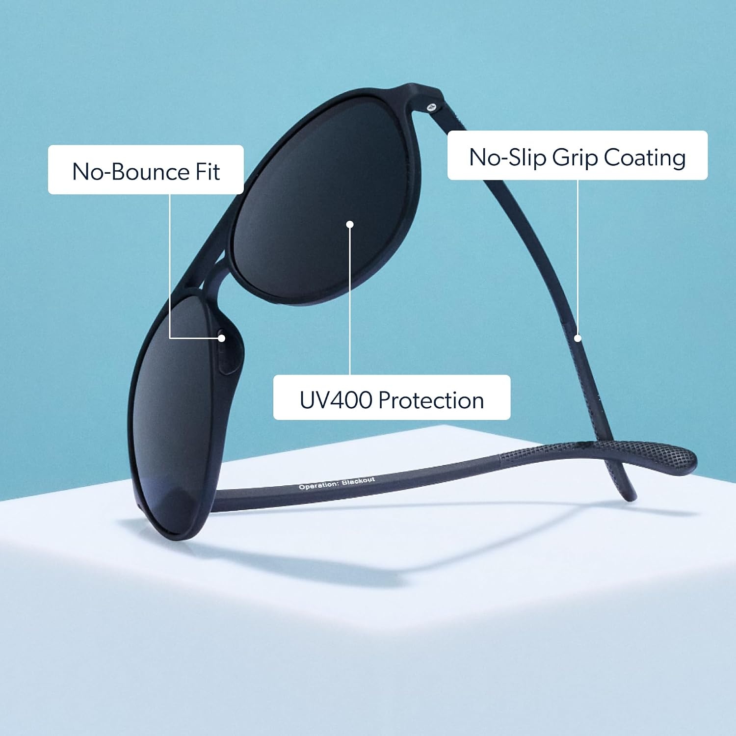 image:imagegoodr Mach G Polarized Sunglasses Women amp Men  Large Sized Aviator Frames UV400 NonReflectiveMirrored Lenses No Slip Multi ColorsOperation Blackout