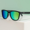 image:imagegoodr Vincents Absinthe Night Terrors Polarized Sunglasses for Men amp Women  Medium Sized OG Black Solid Frame with Green Gold Mirrored Reflective Lenses UV400 Protection