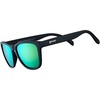 image:imagegoodr Vincents Absinthe Night Terrors Polarized Sunglasses for Men amp Women  Medium Sized OG Black Solid Frame with Green Gold Mirrored Reflective Lenses UV400 Protection